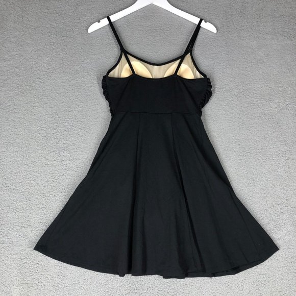 It Figures Women's 10 Swim Dress One Piece Swimsuit Padded Black A-Line Flowy - Picture 10 of 16